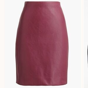 J. Crew Faux-leather pencil skirt